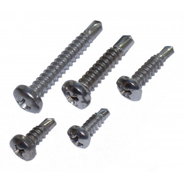 Саморез с полукруглой головой (со сверлом по металлу) | Нерж. сталь (А2 / А4) | DIN 7504N