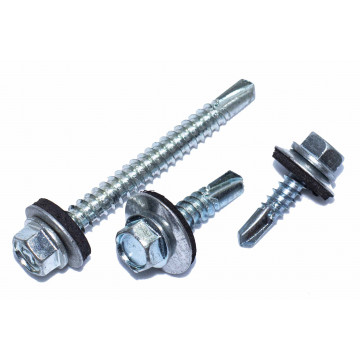 Саморез с шестигранной головкой (со сверлом по металлу, с шайбой EPDM) | Сталь