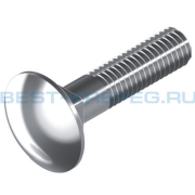 Болт с полукруглой головкой и квадратным подголовком | Сталь | DIN 603 | Класс прочн. 4.6 / 5.8 / 6.8