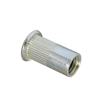 Клепальная гайка из алюминия рифлёная с плоской головкой