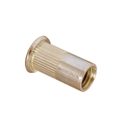 Клепальная гайка из нержавейки рифленная с плоской головкой